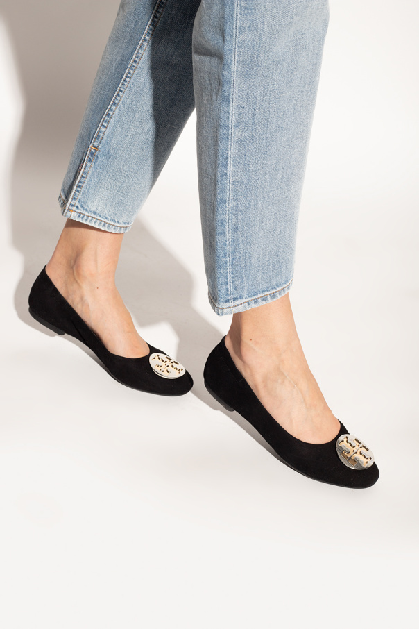 Tory burch 2024 black suede flats